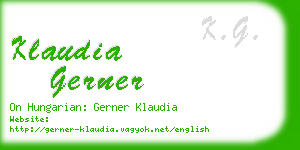 klaudia gerner business card